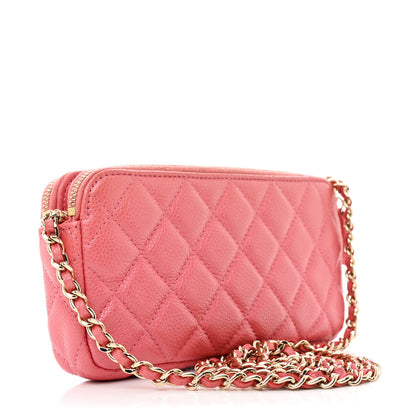 Chanel Iridescent Caviar Quilted Small Clutch With Chain Pink 3 of 13