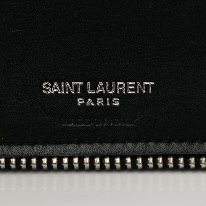 Saint Laurent Ultra Calfskin Monogram Mens Zip Around Continental Wallet Black 6 of 8