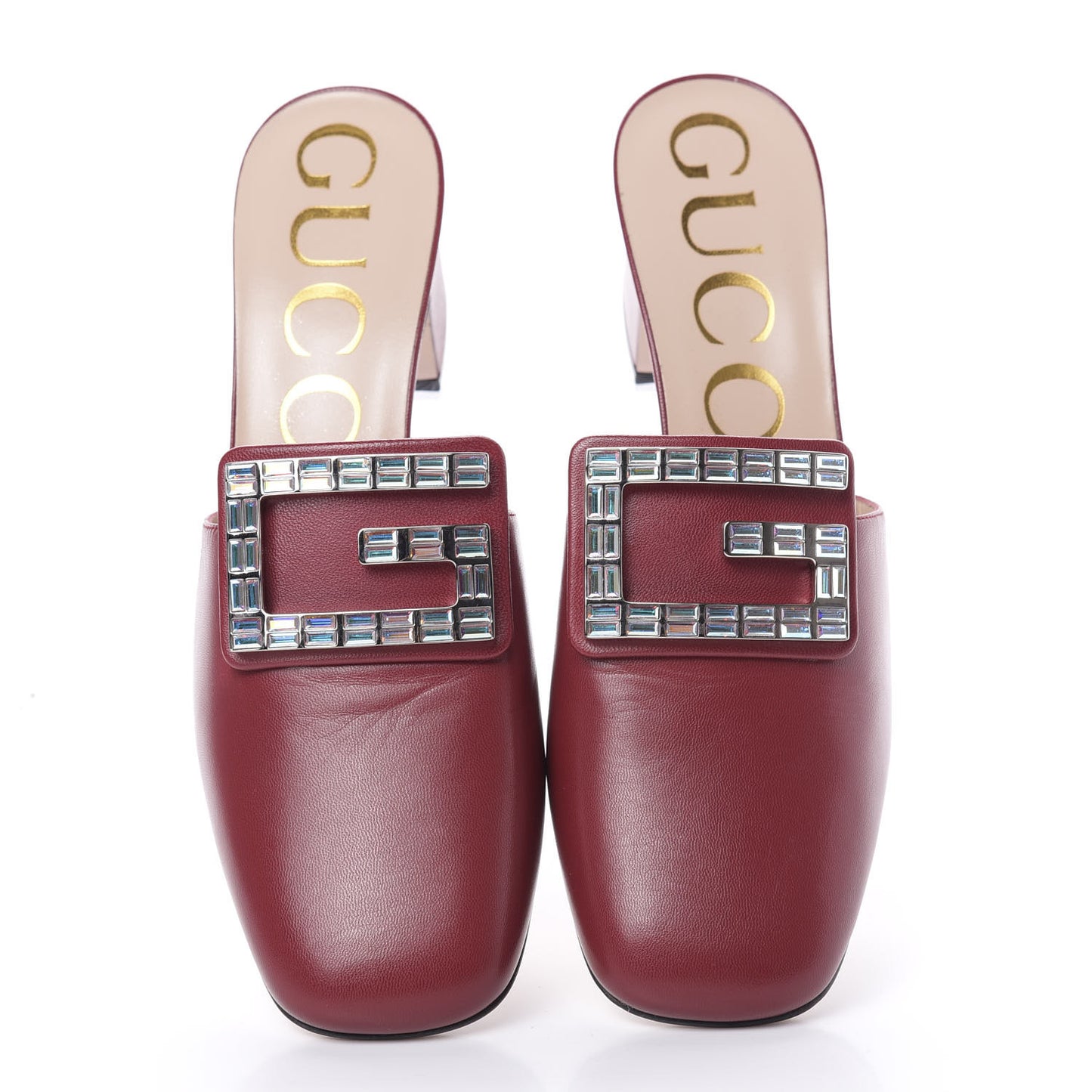 Malaga Kid Crystal Square G Madelyn Mules 38.5 Romantic Cerise