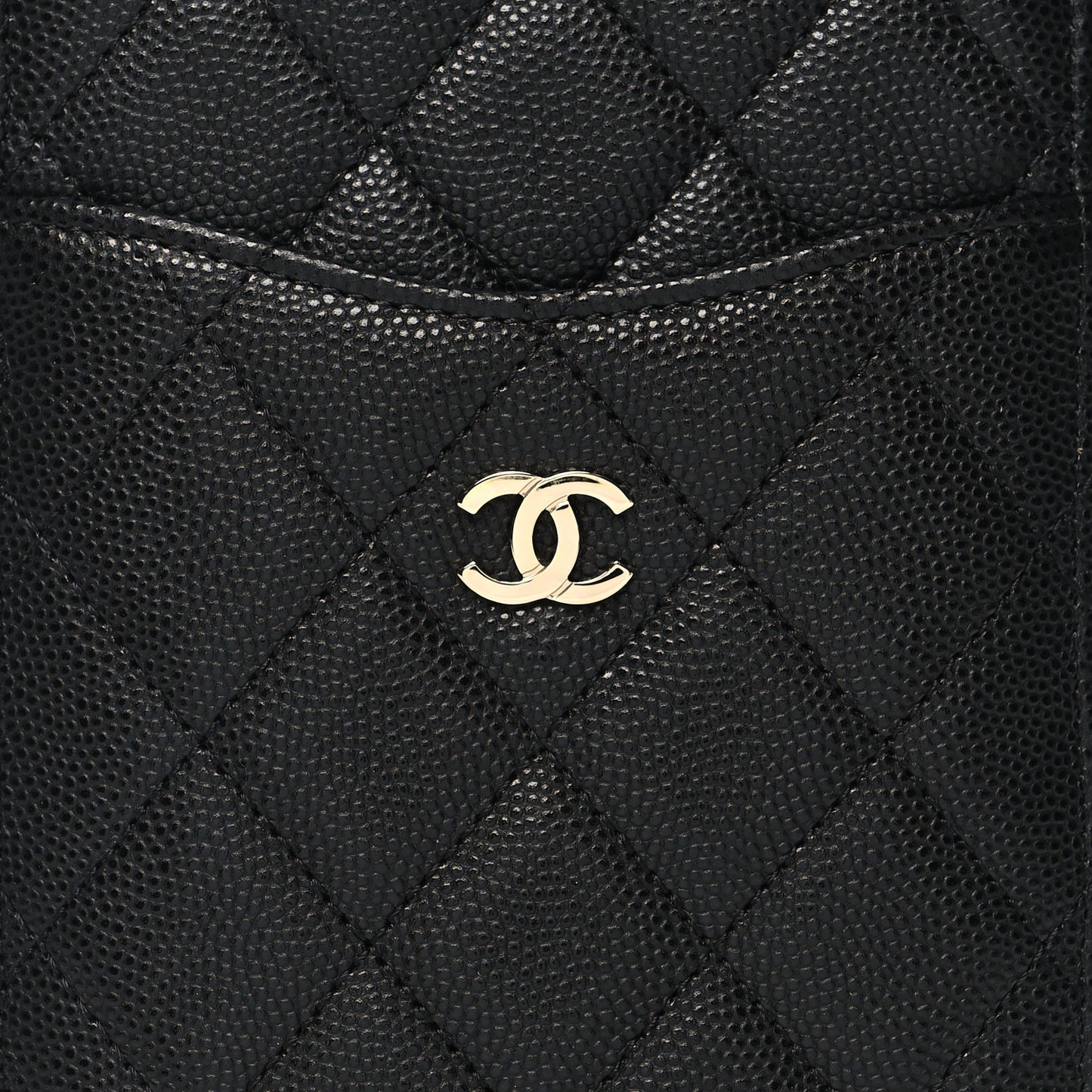 Caviar Quilted Classic Flat Wallet Pouch Black