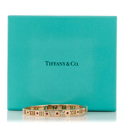 Tiffany 18K Rose Gold Ruby Atlas Pierced Hinged Bangle Bracelet 5 of 5