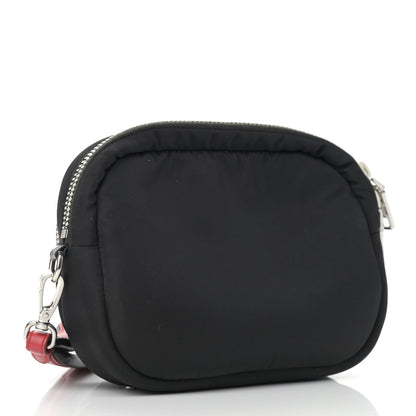 Prada Tessuto Nylon Pocket Wristlet Pouch Black Fuoco 3 of 7