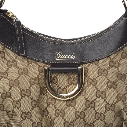 Gucci Monogram Medium D Gold Ring Hobo Dark Brown 8 of 8