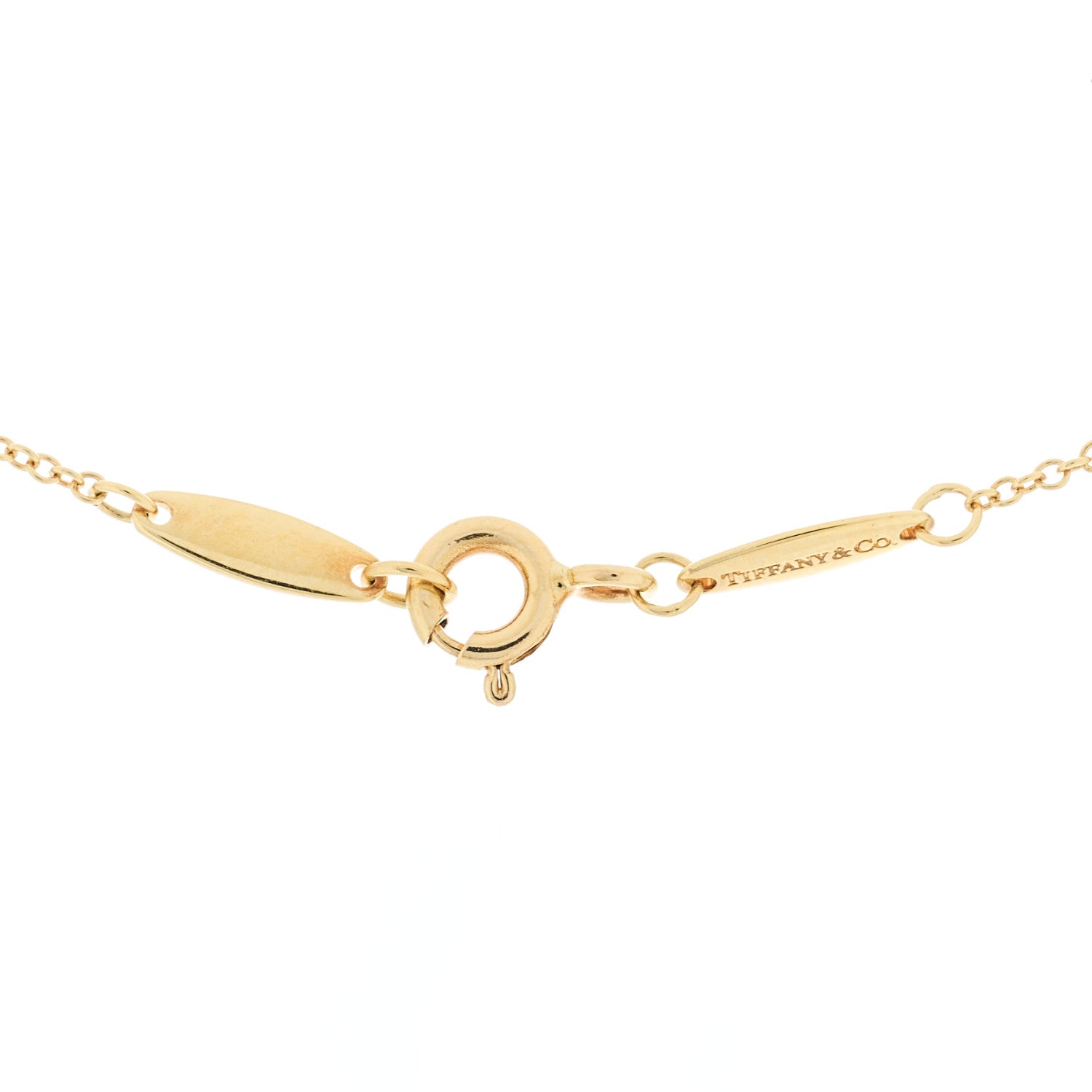 Tiffany 18K Yellow Gold Diamond Elsa Peretti .05ct Diamonds by the Yard Pendant Necklace 6 of 7