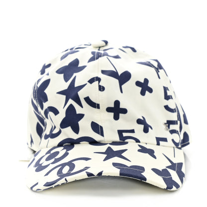 Chanel Cotton CC Cap Hat Navy White 3 of 8