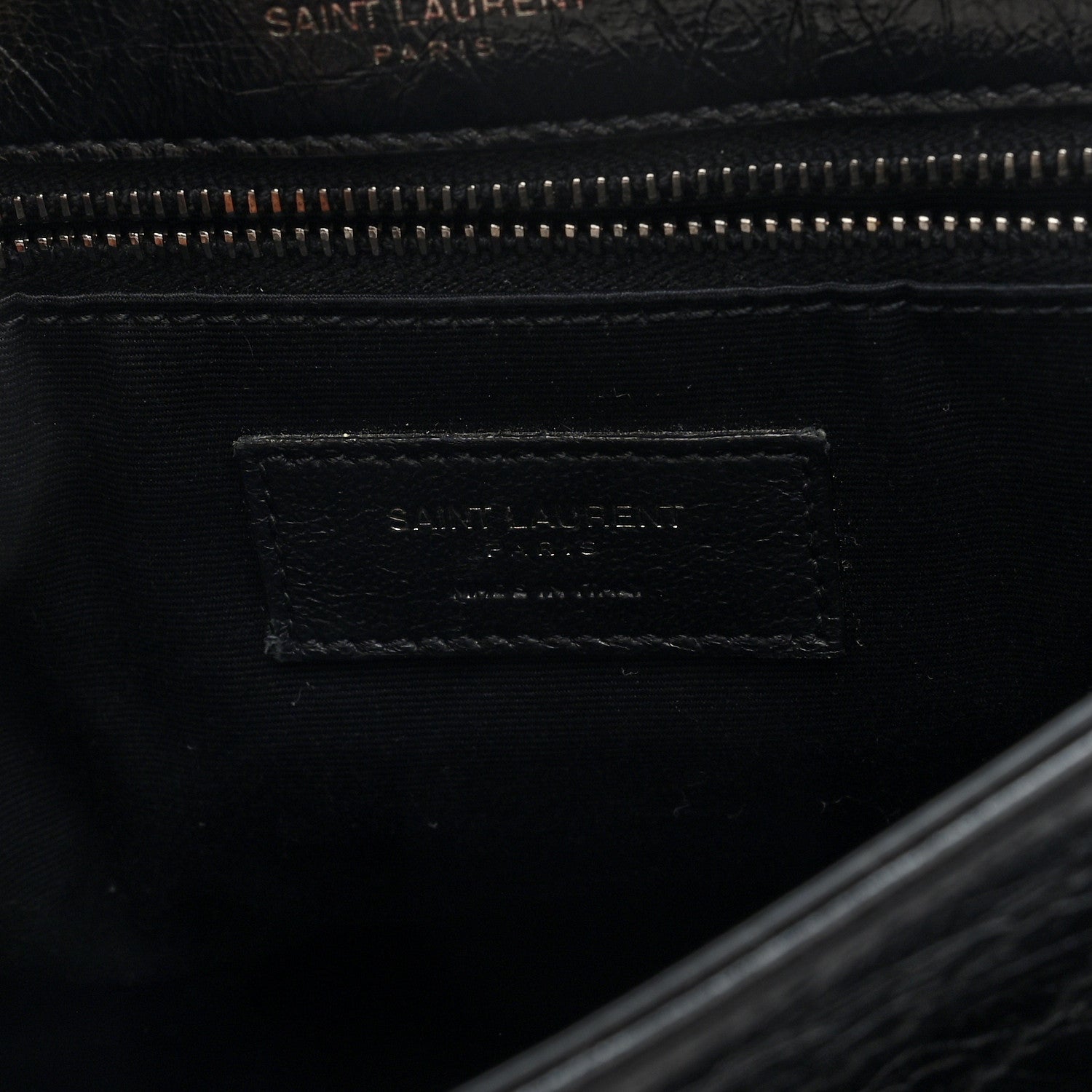 Saint Laurent Crinkled Calfskin Matelasse Monogram Medium Niki Chain Satchel Black 6 of 9