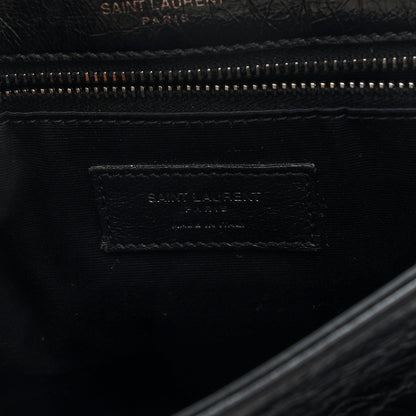 Saint Laurent Crinkled Calfskin Matelasse Monogram Medium Niki Chain Satchel Black 6 of 9