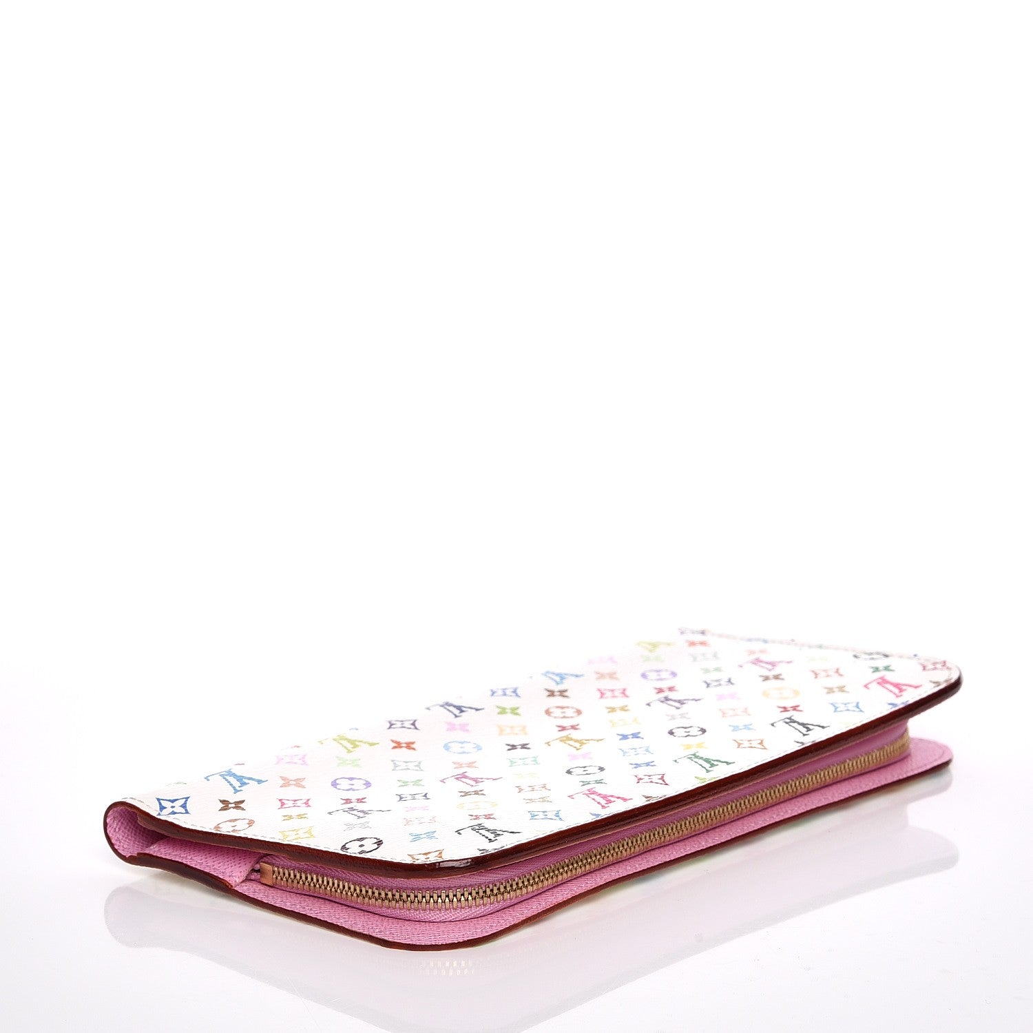 Louis Vuitton Monogram Multicolor Insolite Wallet White Litchi 4 of 6