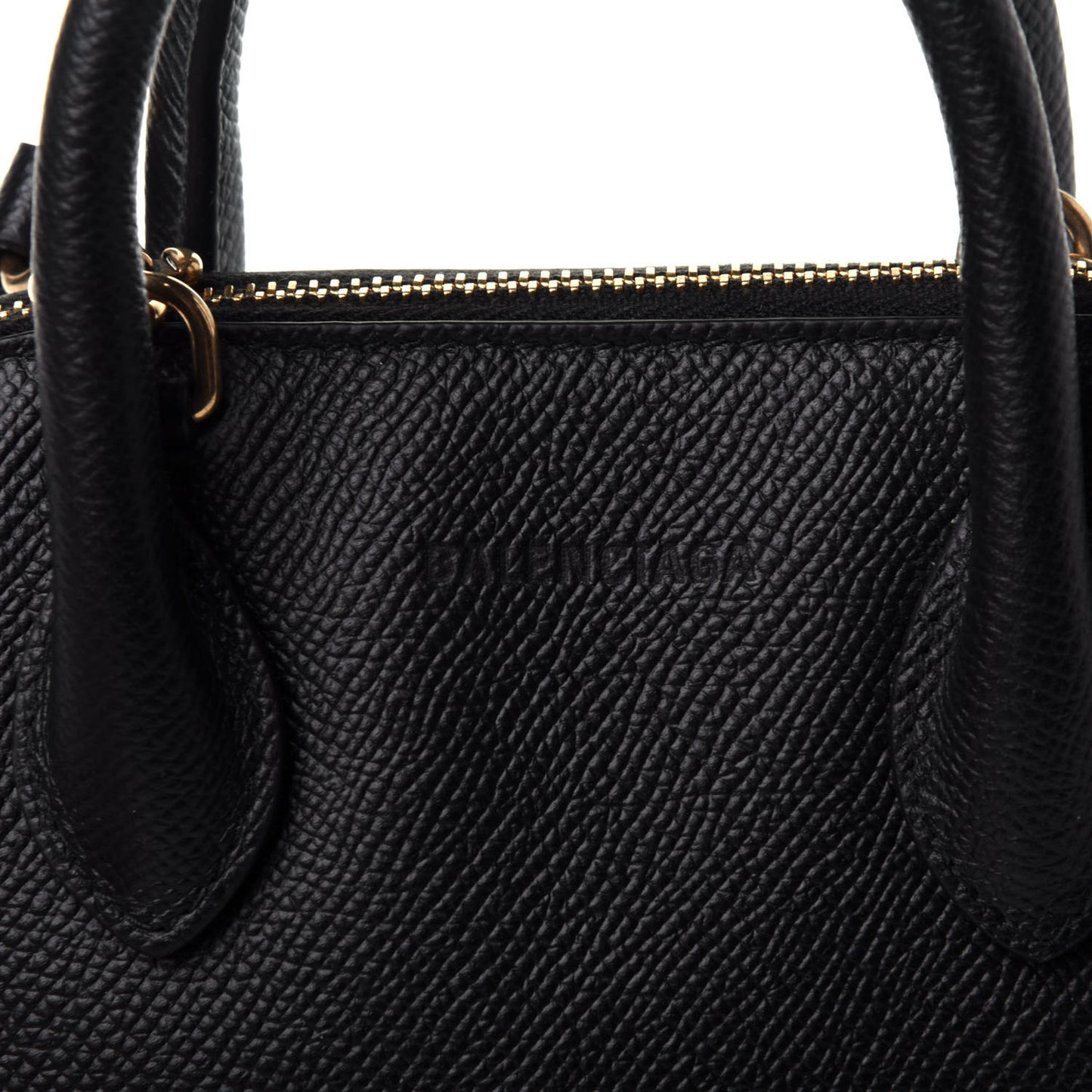 Grained Calfskin XXS Ville Top Handle Bag Black