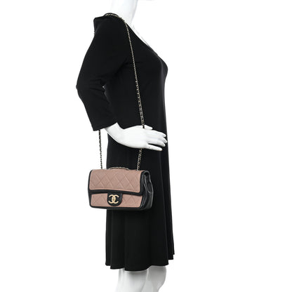 Chanel Lambskin Quilted Small Graphic Flap Beige Black 2 of 12