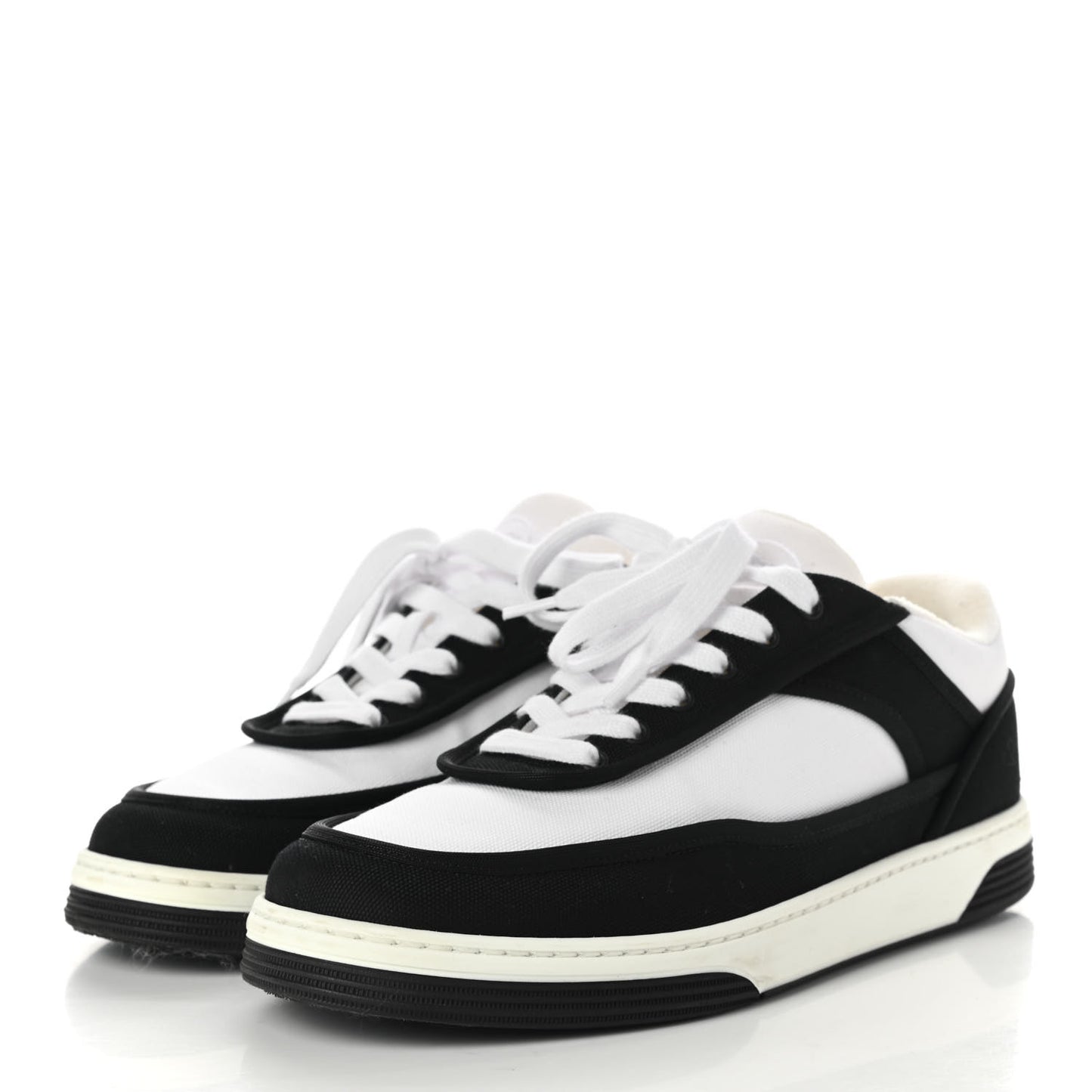 Fabric Womens Logo Sneakers 37 Black White