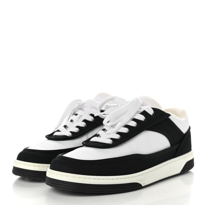 Chanel Fabric Womens Logo Sneakers 37 Black White 3 of 10