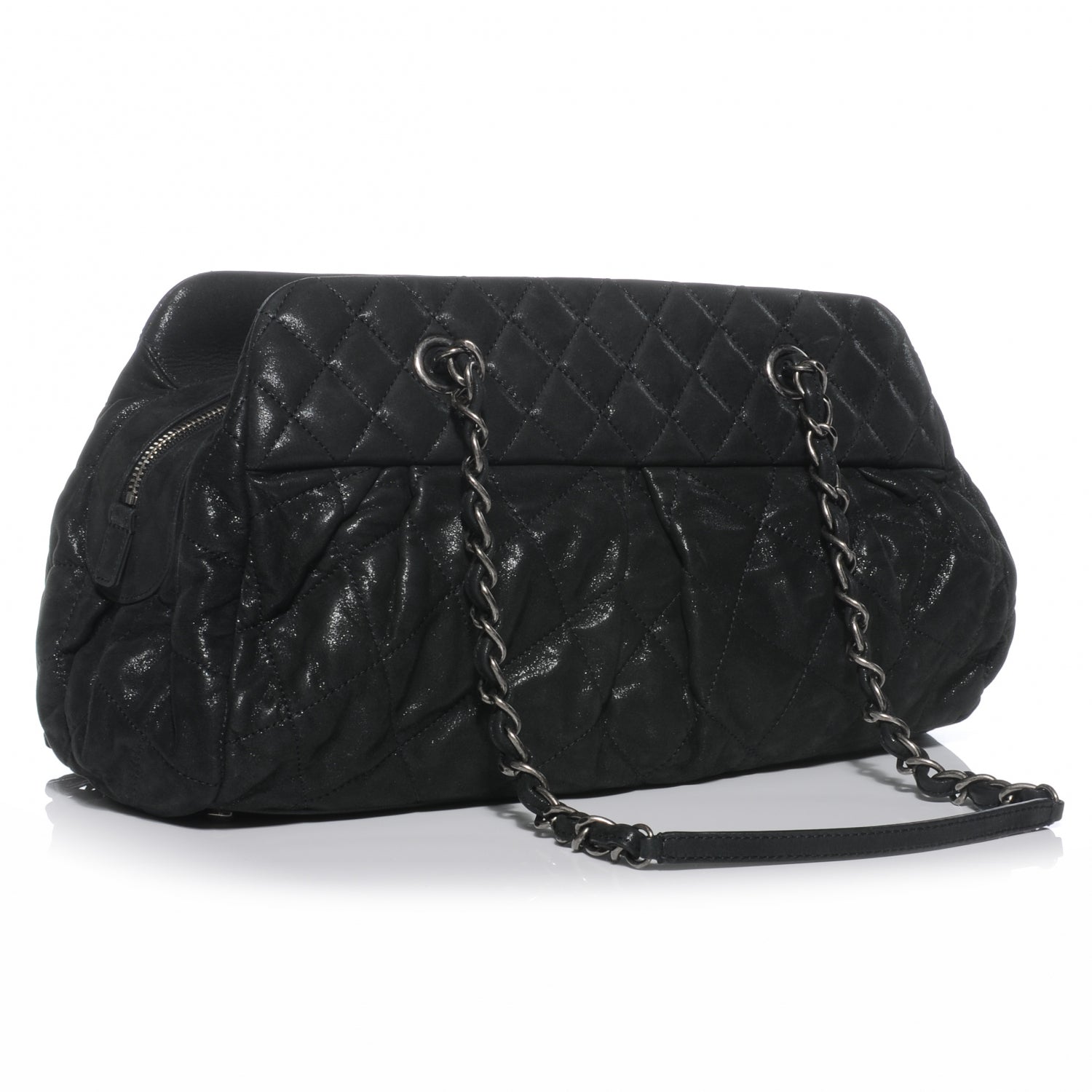 Chanel Iridescent Calfskin Chic Quilt Bowling Bag Black 3 of 7
