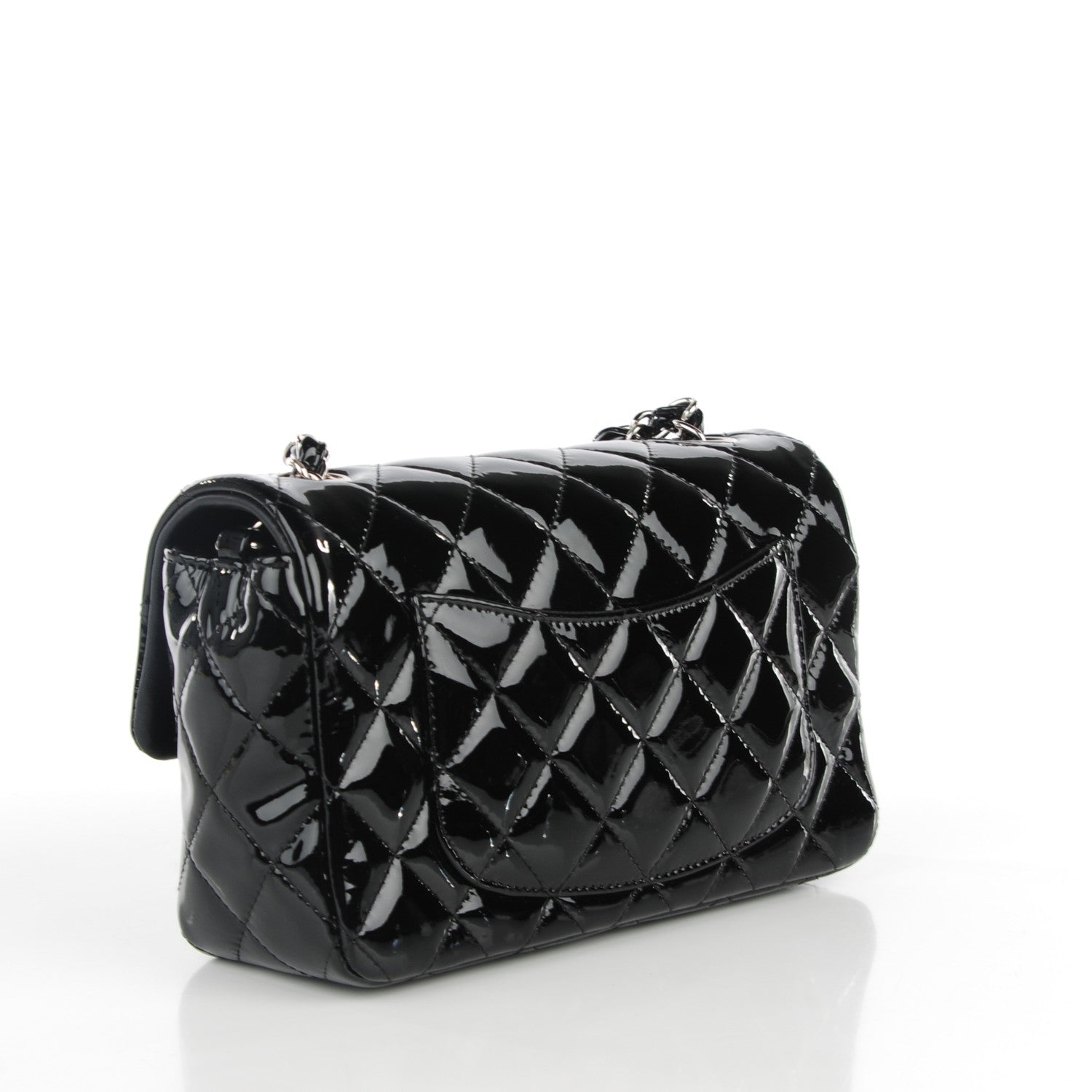 Chanel Patent Calfskin Quilted Mini Rectangular Flap Black 3 of 8