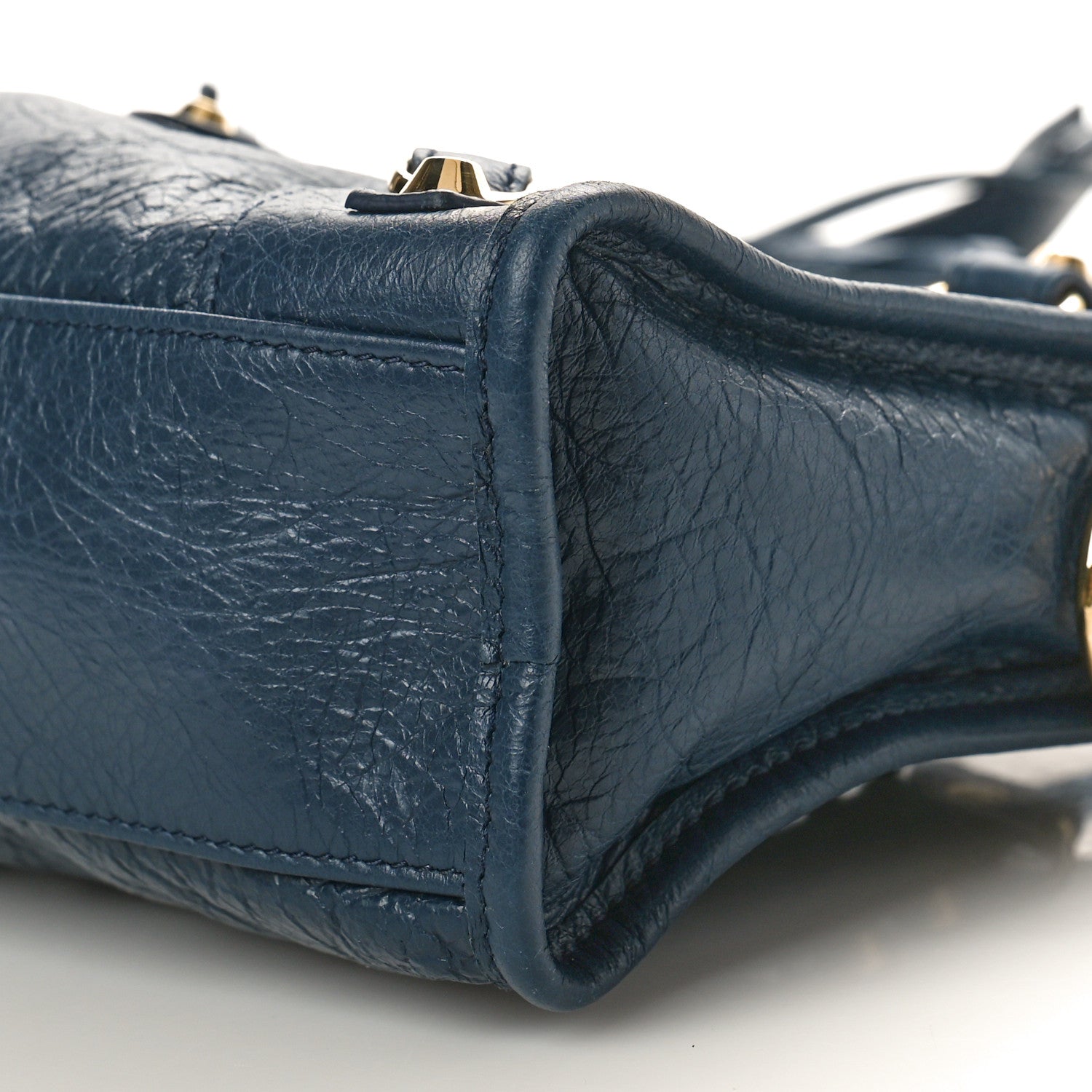 Balenciaga Agneau Classic Gold Hardware Mini City Bleu De Minuit 10 of 10