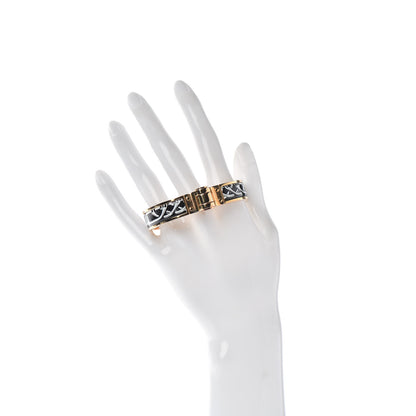Hermes Enamel Printed Narrow Balades Equestres Positif Negatif Hinged Bracelet M Black 2 of 4