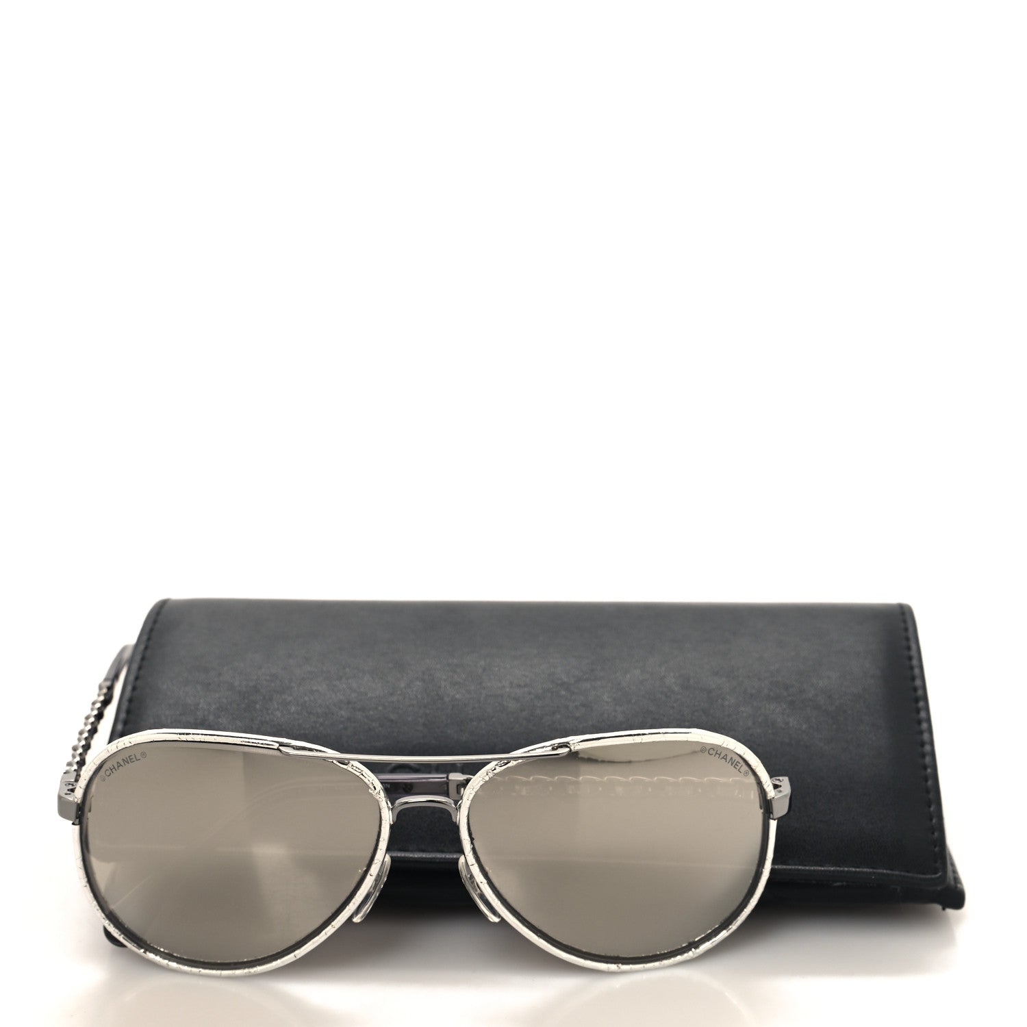 Chanel Metal Polarized Pilot Winter Sunglasses 4219-Q Silver 8 of 8