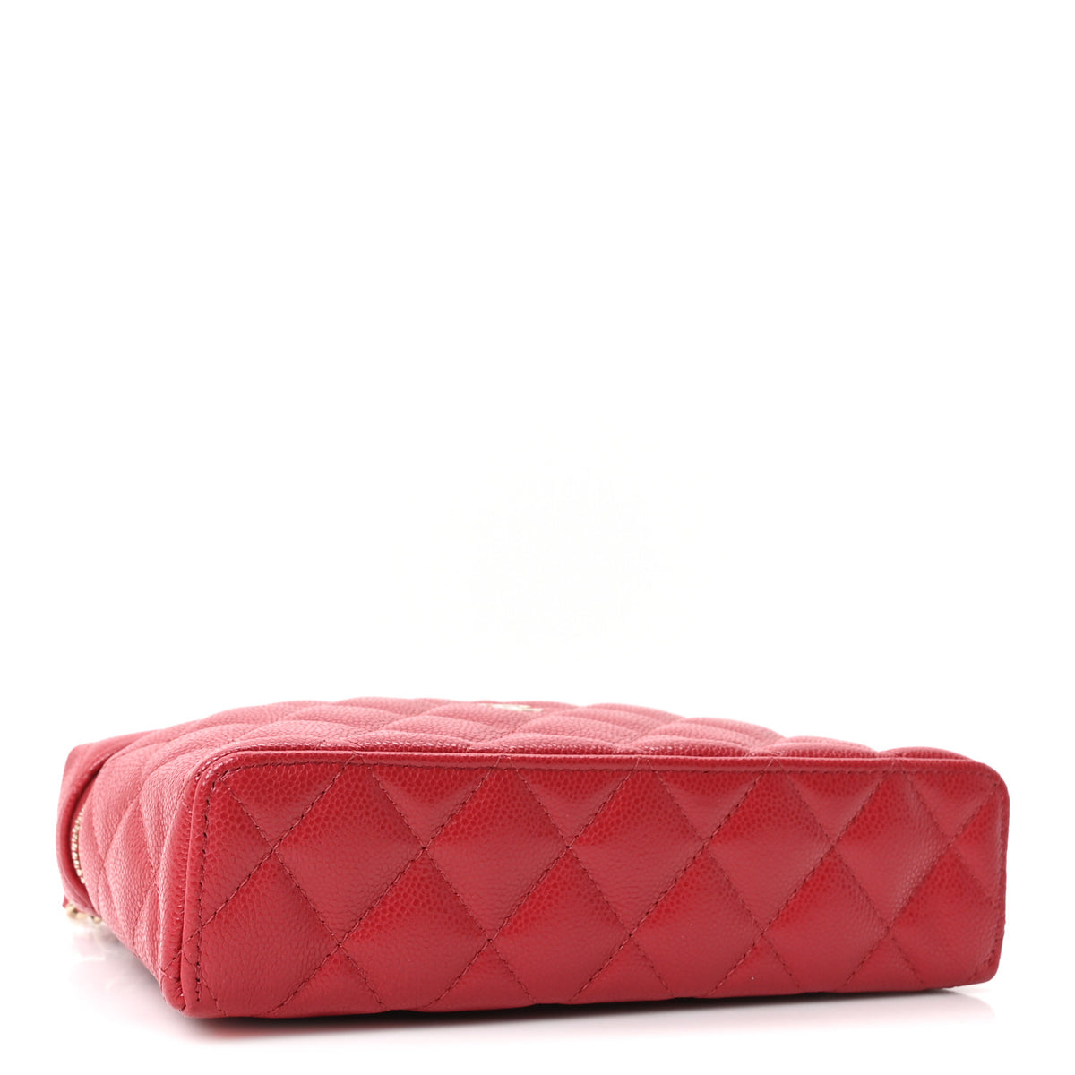 Chanel Caviar Quilted Top Handle Slim Vanity With Chain Red 4 of 10