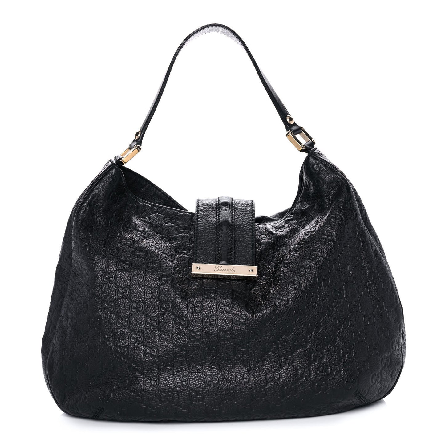 Guccissima Large New Ladies Web Hobo Black