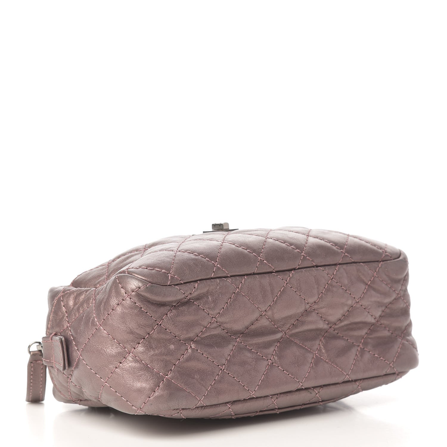 Chanel Metallic Aged Calfskin Quilted Small Reissue Camera Case Rose Fonce 3 of 8