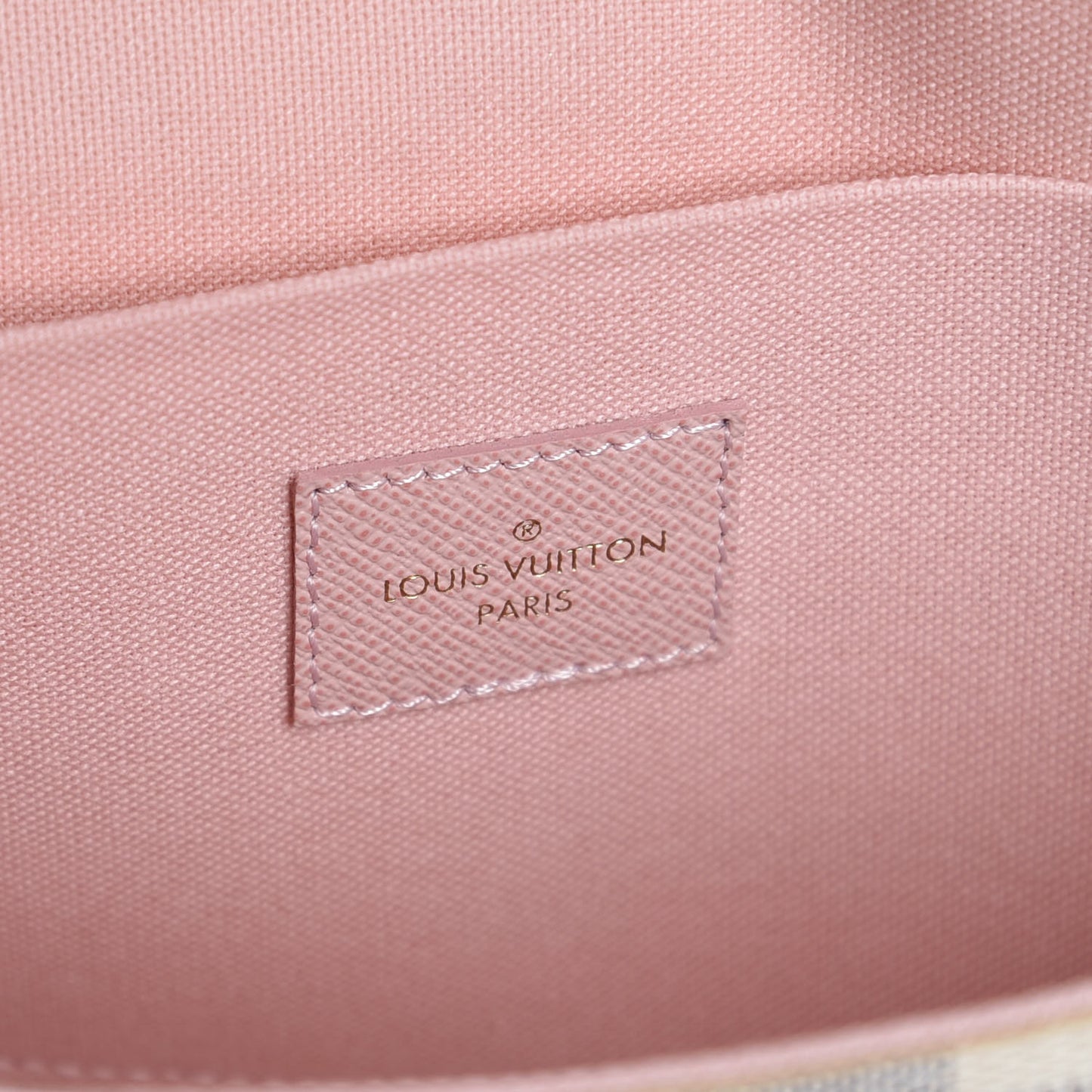 Damier Azur Pochette Felicie Chain Wallet Rose Ballerine