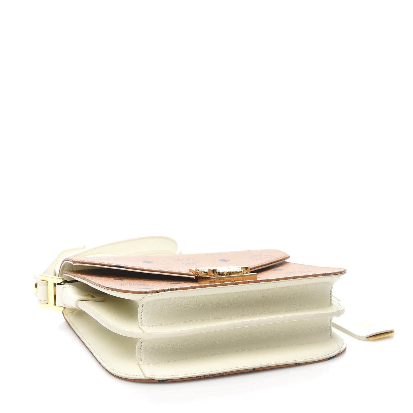 Visetos Calfskin Small Patricia Crossbody Bag Cognac White