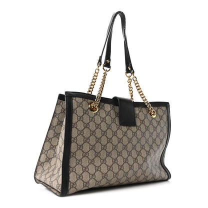 Gucci GG Supreme Monogram Medium Padlock Tote Black 3 of 10