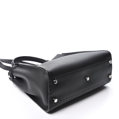 Fendi Cuoio Romano Selleria Bi-Color Medium Peekaboo Iconic Satchel Black Mou 3 of 10