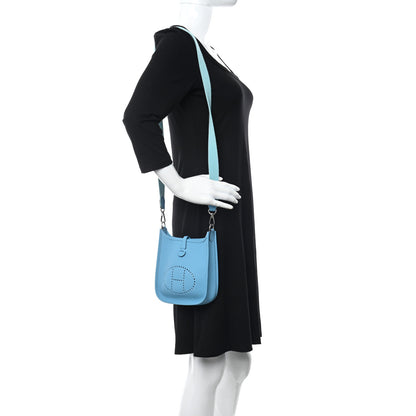 Hermes Taurillon Clemence Evelyne TPM Bleu Du Nord 2 of 11