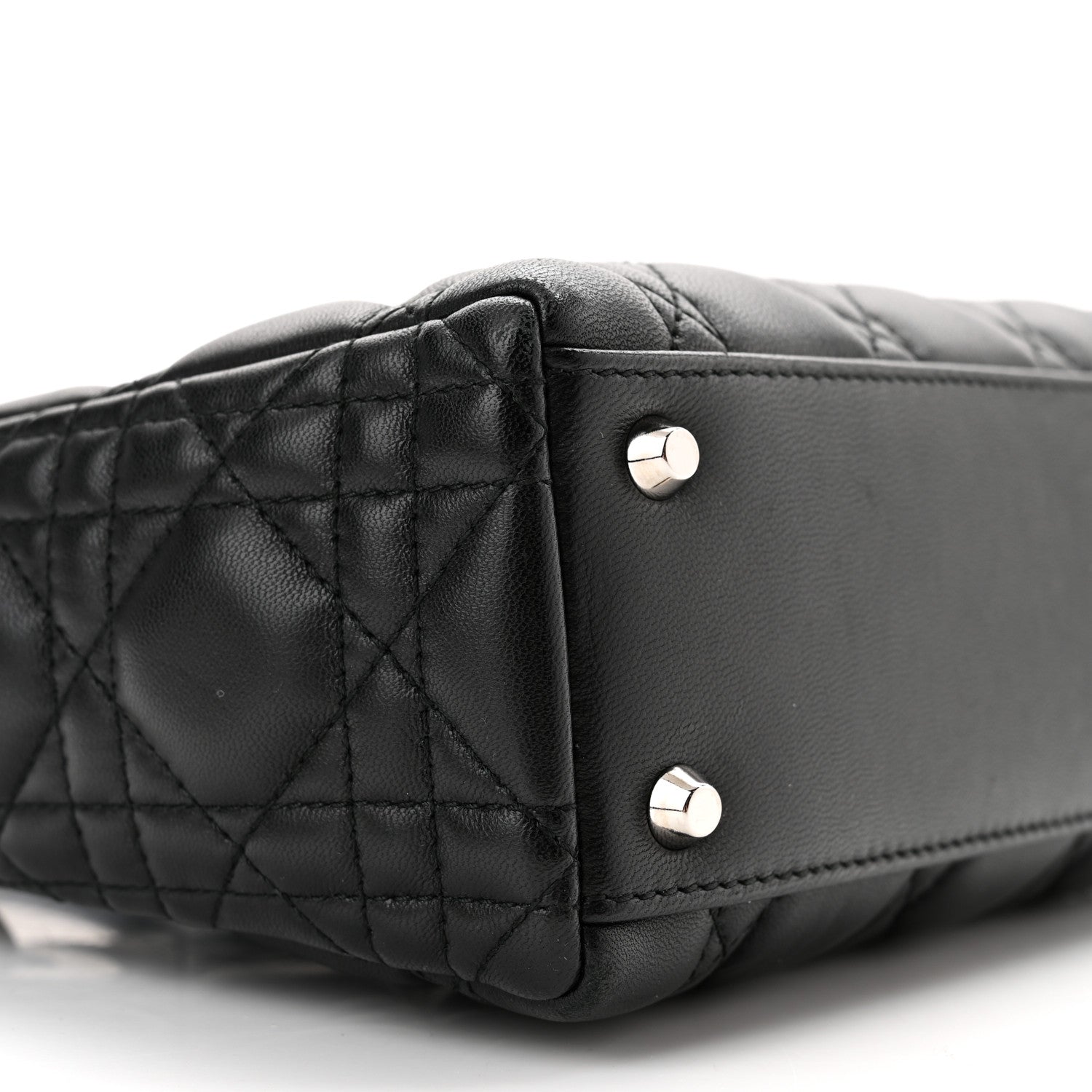 Christian Dior Lambskin Cannage Mini Lady Dior Black 9 of 11
