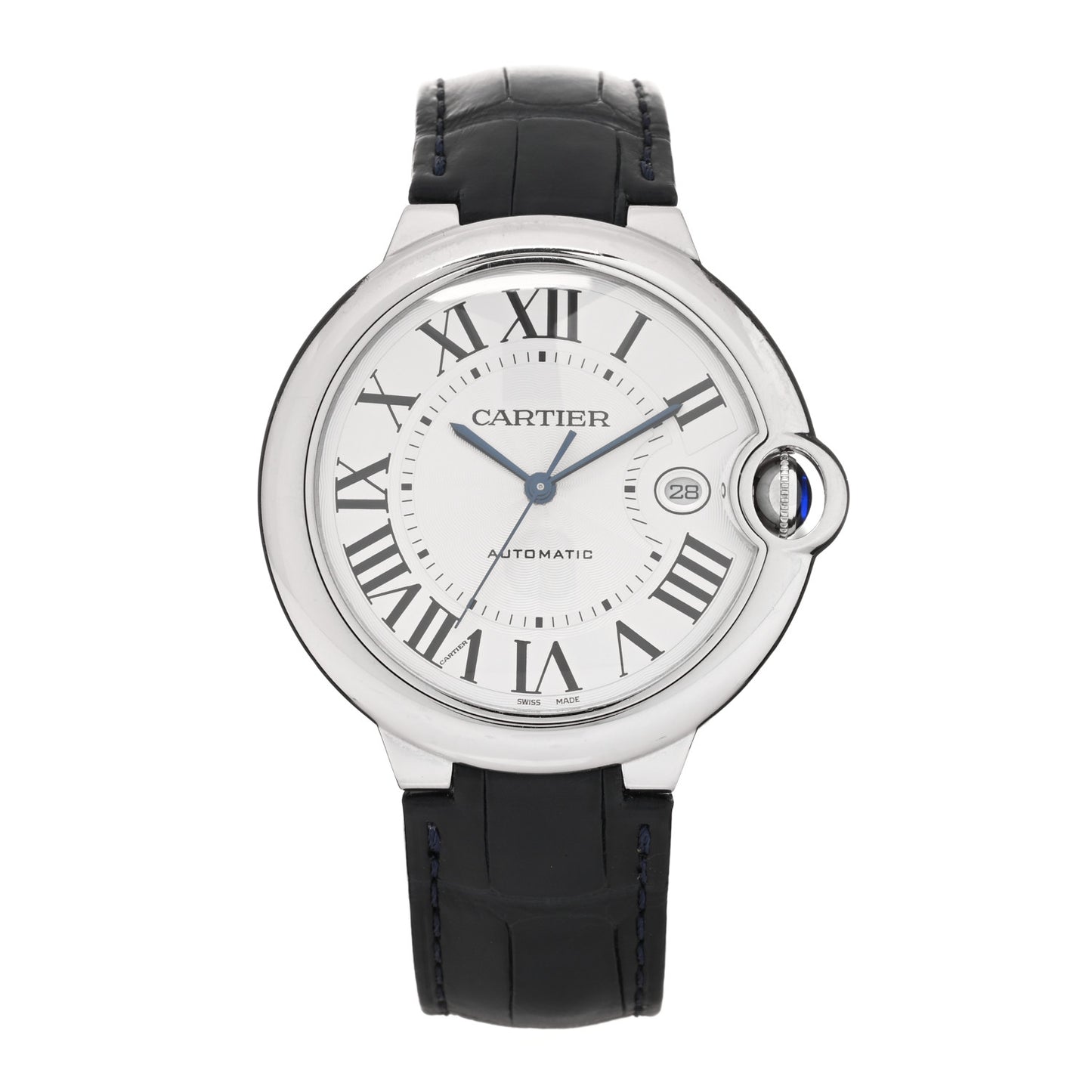 Stainless Steel Alligator 42mm Ballon Bleu De Cartier Automatic Watch
