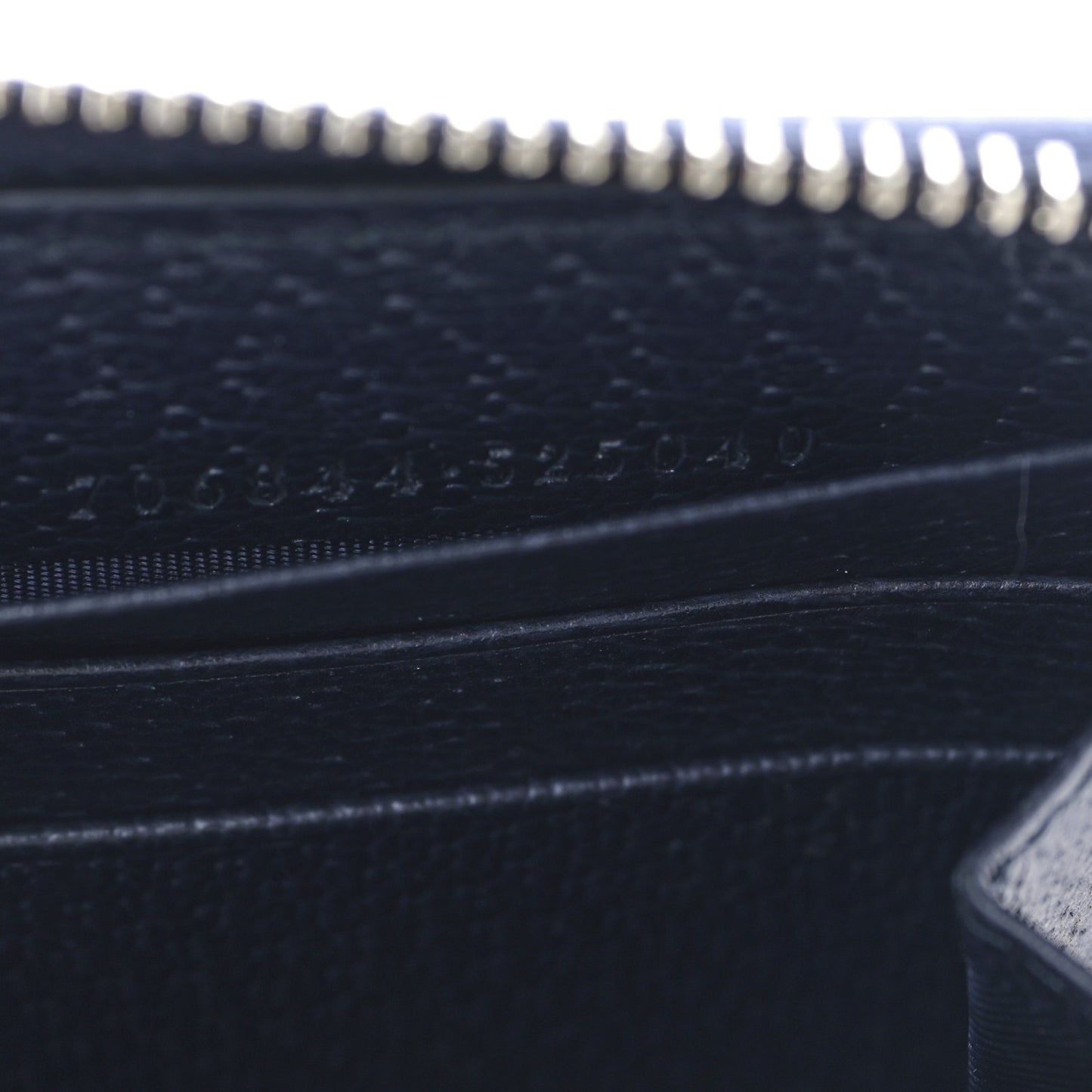 GG Supreme Monogram Textured Dollar Calfskin Ophidia Zip Around Wallet Blue Dark Blue