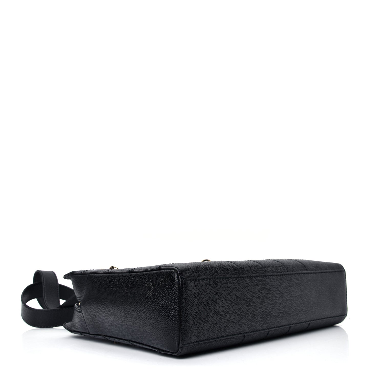 Caviar Square Stitched Shoulder Bag Black