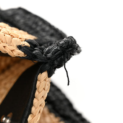 Saint Laurent Raffia Calfskin Rive Gauche Tote Naturale Black 11 of 11