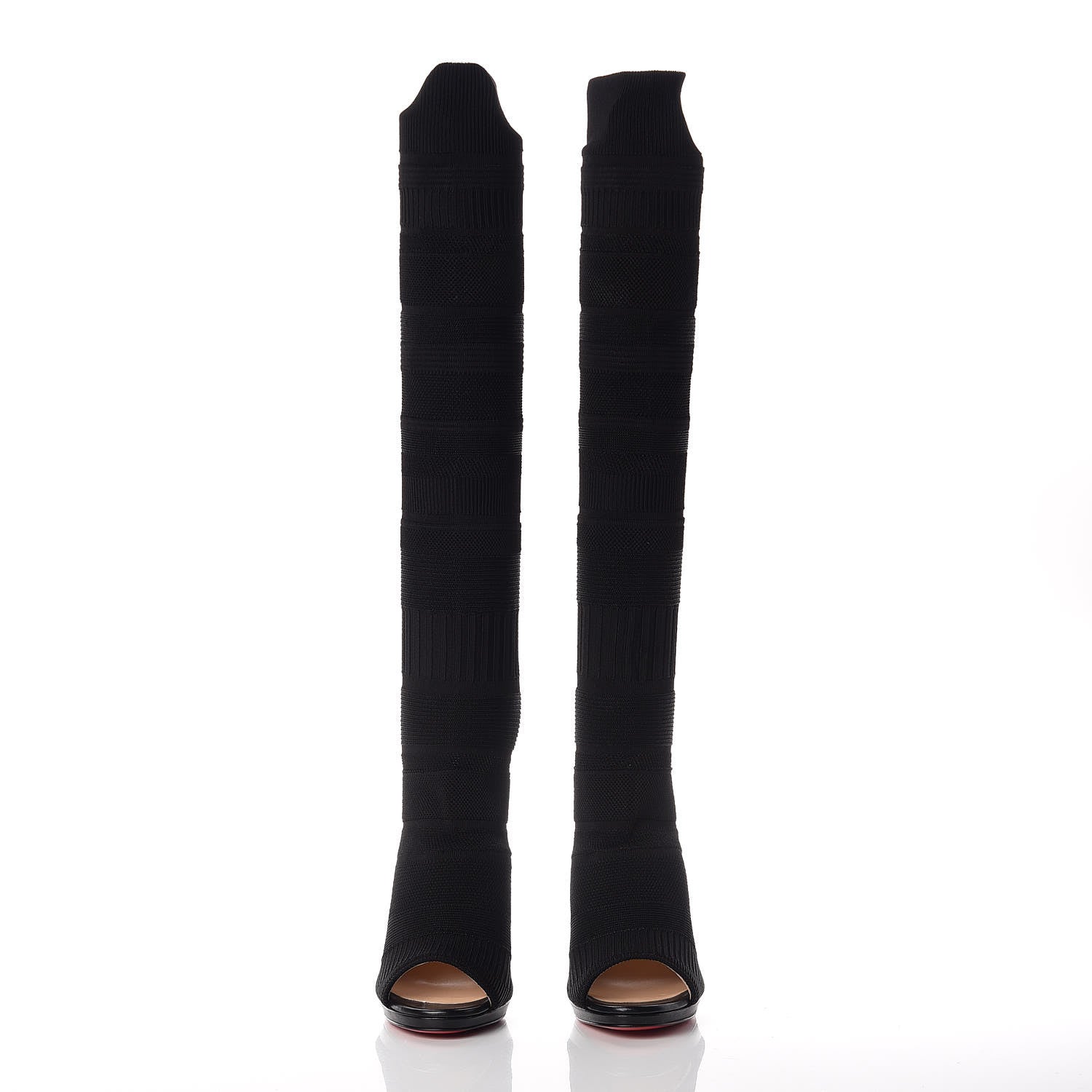 Christian Louboutin Maille Tricot Nappa Cheminetta 120 Tall Sock Boots 38 Black 2 of 8