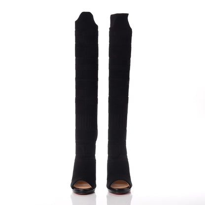 Christian Louboutin Maille Tricot Nappa Cheminetta 120 Tall Sock Boots 38 Black 2 of 8
