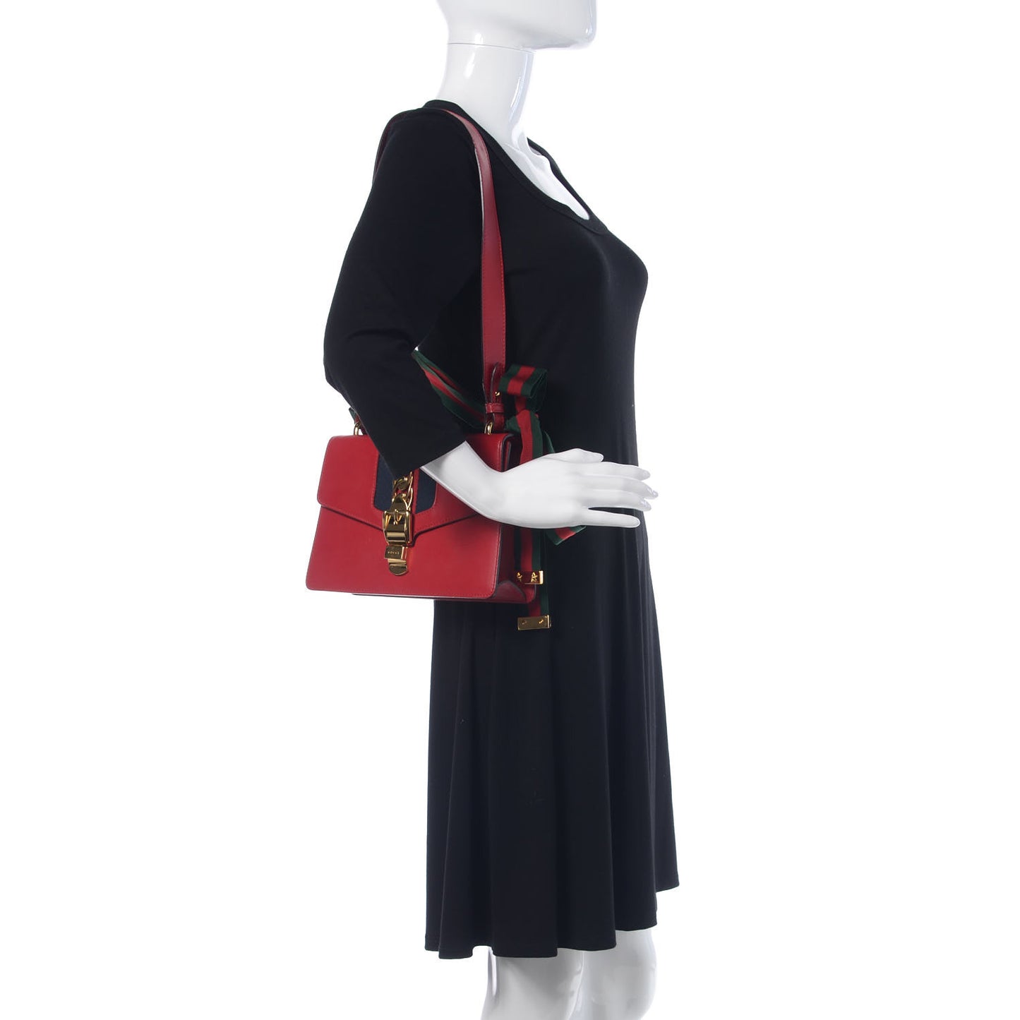 Calfskin Small Sylvie Shoulder Bag Hibiscus Red