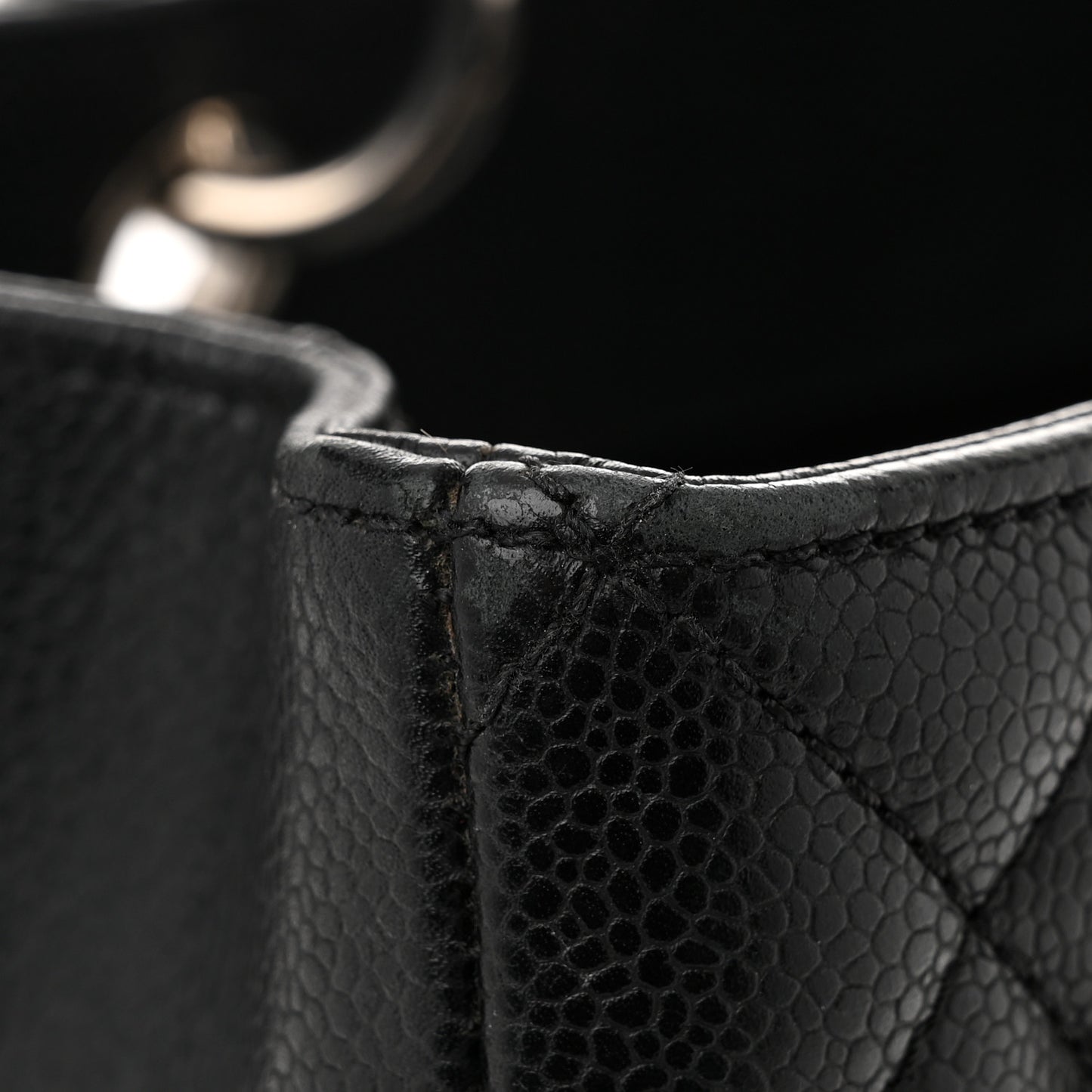 Caviar Quilted Grand Shopping Tote GST Black