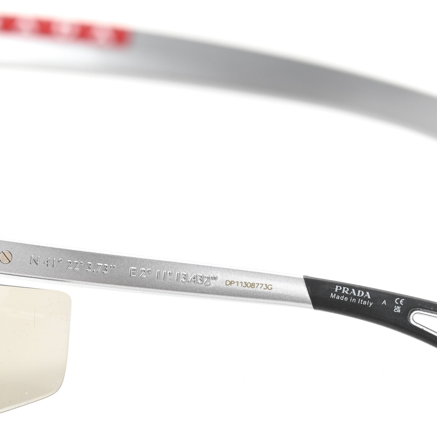 Prada Metal Rubber Linea Rossa Sport Sunglasses SPS A02S Argento 5 of 8