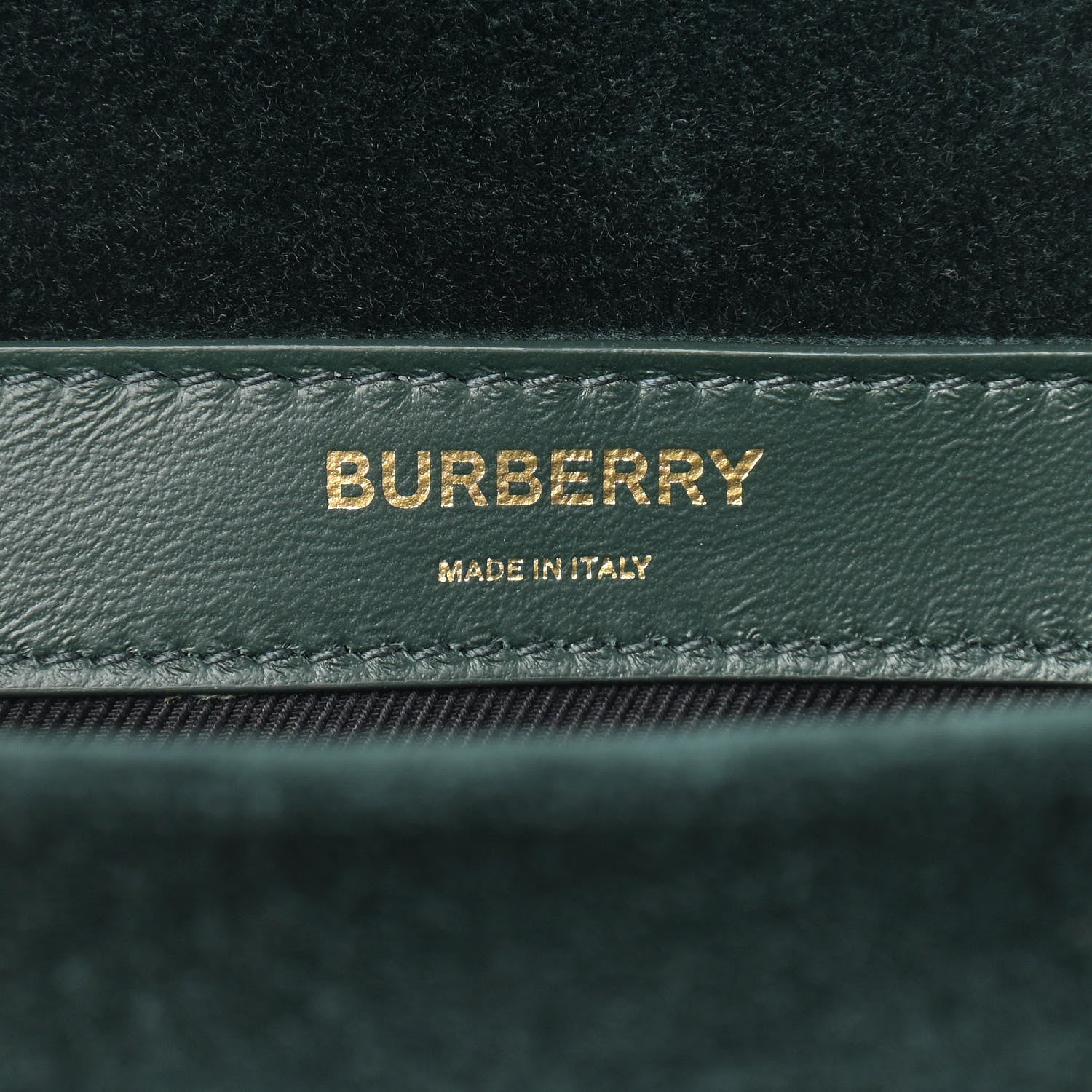Burberry Velvet Quilted Small Lola Bag Dark Green 8 of 9