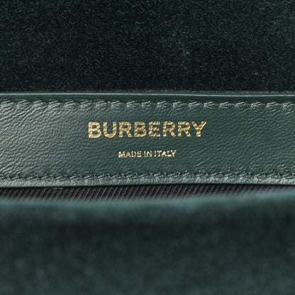 Burberry Velvet Quilted Small Lola Bag Dark Green 8 of 9