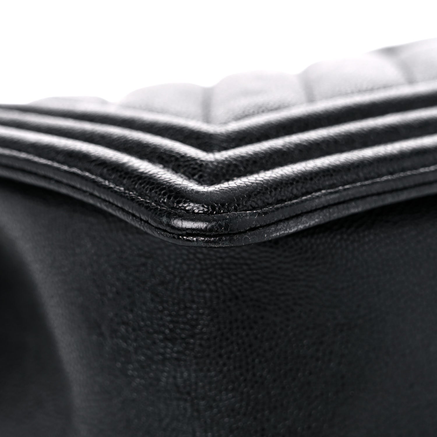 Chanel Caviar Chevron Quilted Medium Boy Flap Black 10 of 12