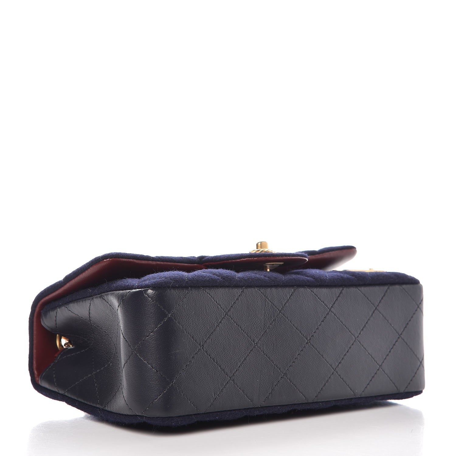 Chanel Felt Quilted Paris-Hamburg Charms Mini Rectangular Flap Dark Navy 4 of 8