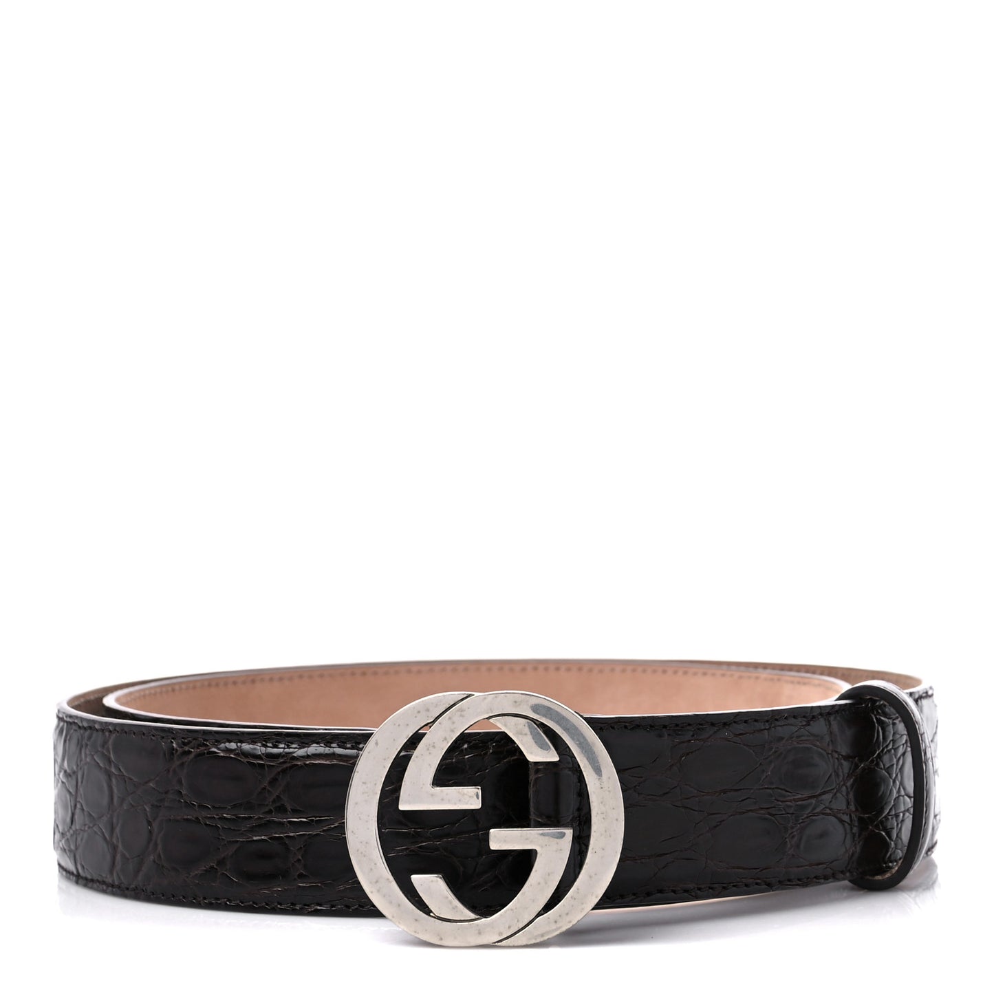 Crocodile Interlocking G Belt 100 40 Brown