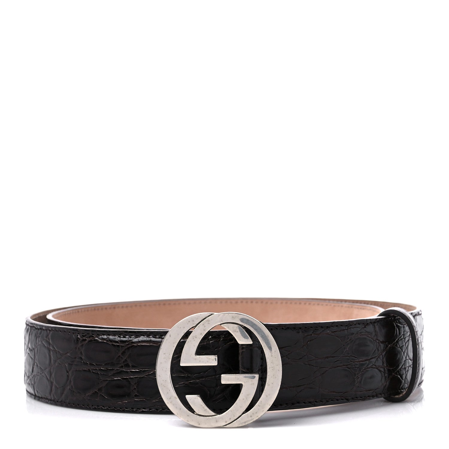 Gucci Crocodile Interlocking G Belt 100 40 Brown 1 of 7