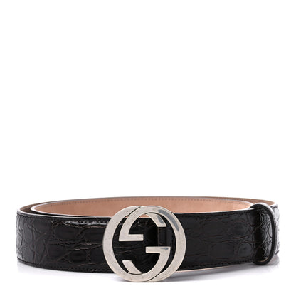 Gucci Crocodile Interlocking G Belt 100 40 Brown 1 of 7