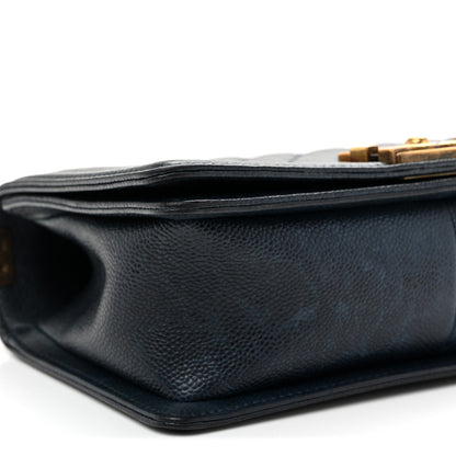 Chanel Caviar Quilted Medium Boy Flap Navy 9 of 11