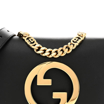 Gucci Roxy Calfskin Blondie Chain Shoulder Flap Bag Black 8 of 11