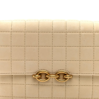 Saint Laurent Nubuck Suede Carre Quilted Le Maillon Satchel Butter 7 of 9