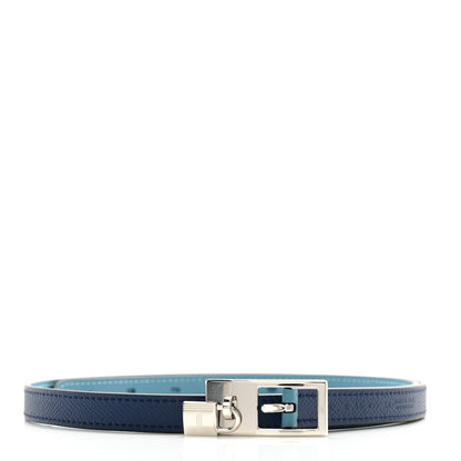 Hermes Epsom Swift 13mm Lucky 15 Belt 80/32 Turquoise Bleu Indigo 2 of 8